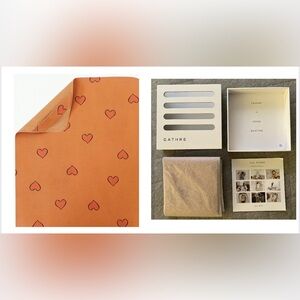 NIB GATHRE Natural Leather with Red Hearts Micro + Changing Mat